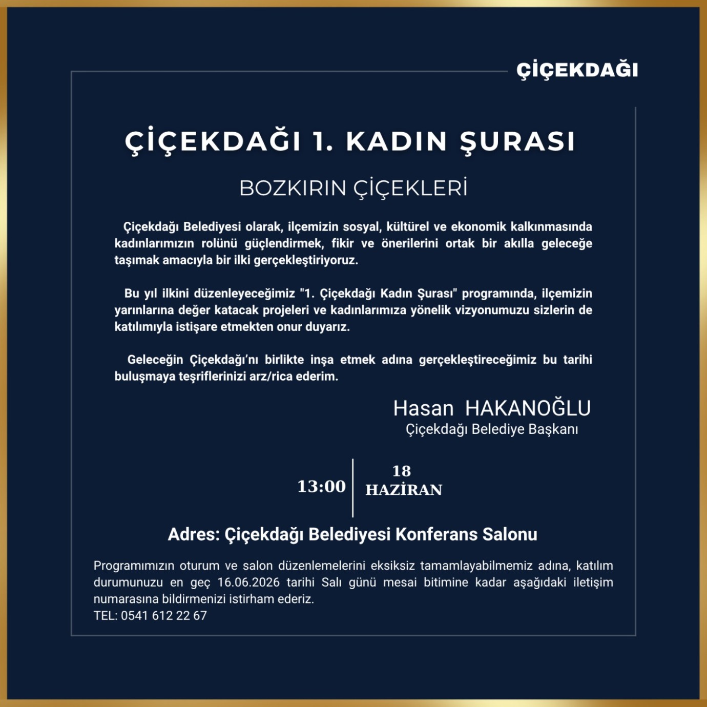 Çiçekdağı’nda “Kadın Şurası” ilk kez düzenleniyor