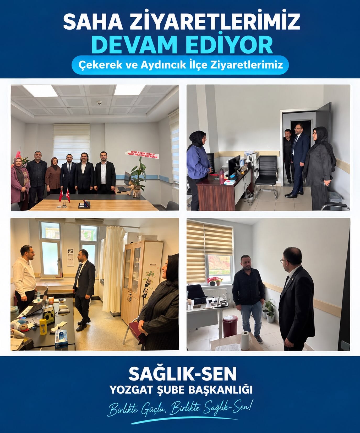 Sağlık-Sen’den Çekerek ve Aydıncık’ta saha mesaisi