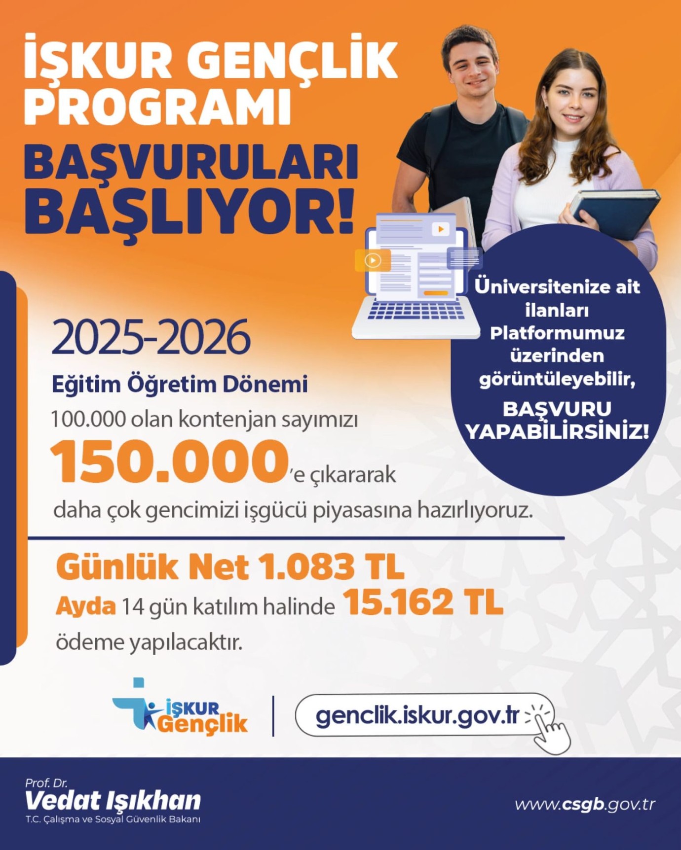 Üniversitelilere ayda 19 bin 250 TL destek!