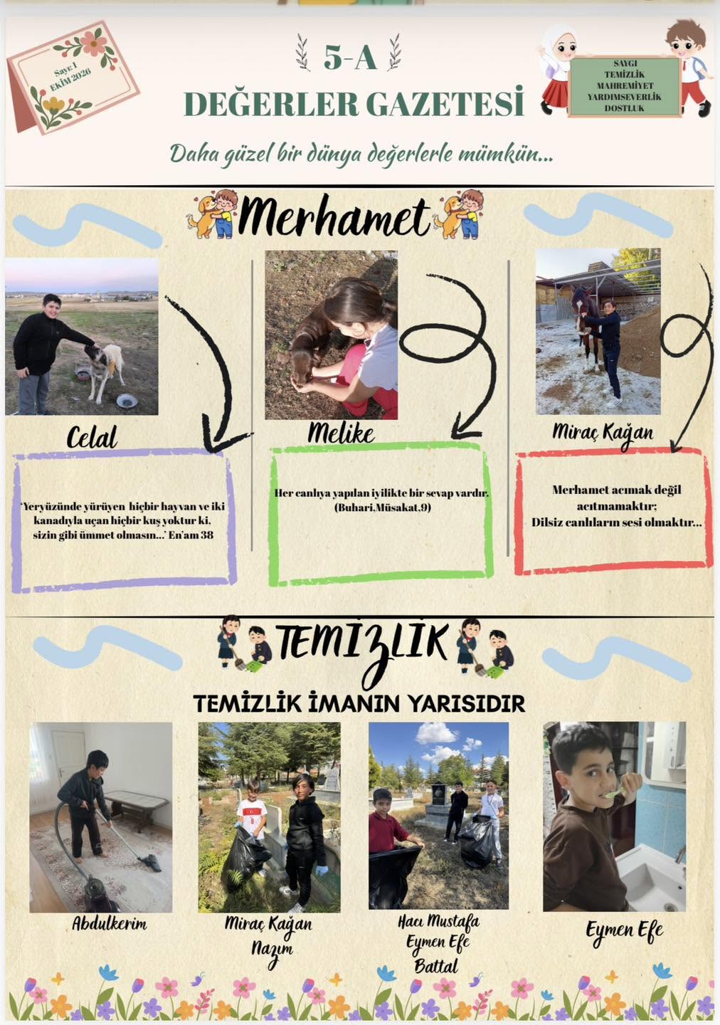 Minik yüreklerden büyük mesaj